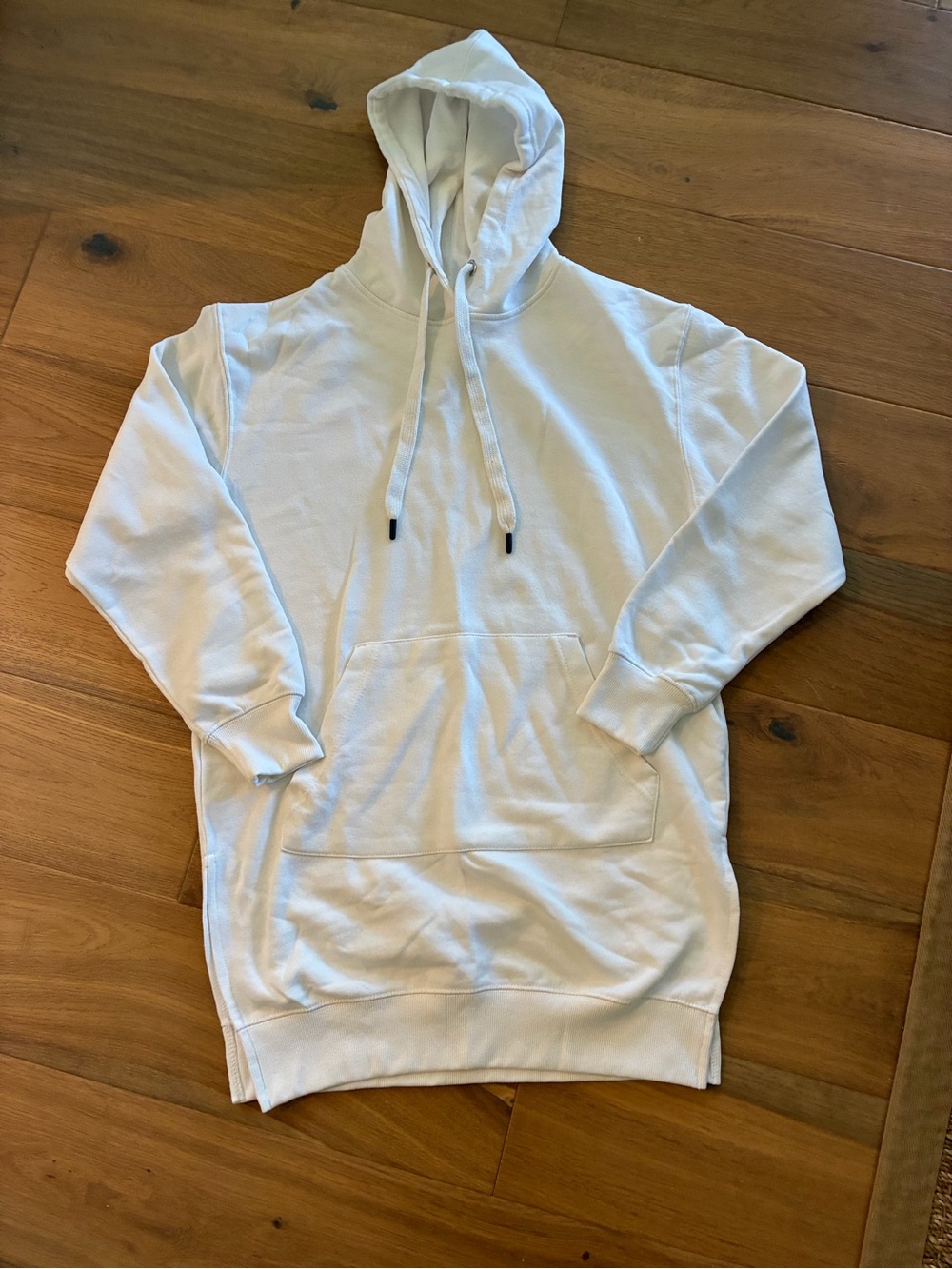 Cozy Oversized White Hoodie Dress
